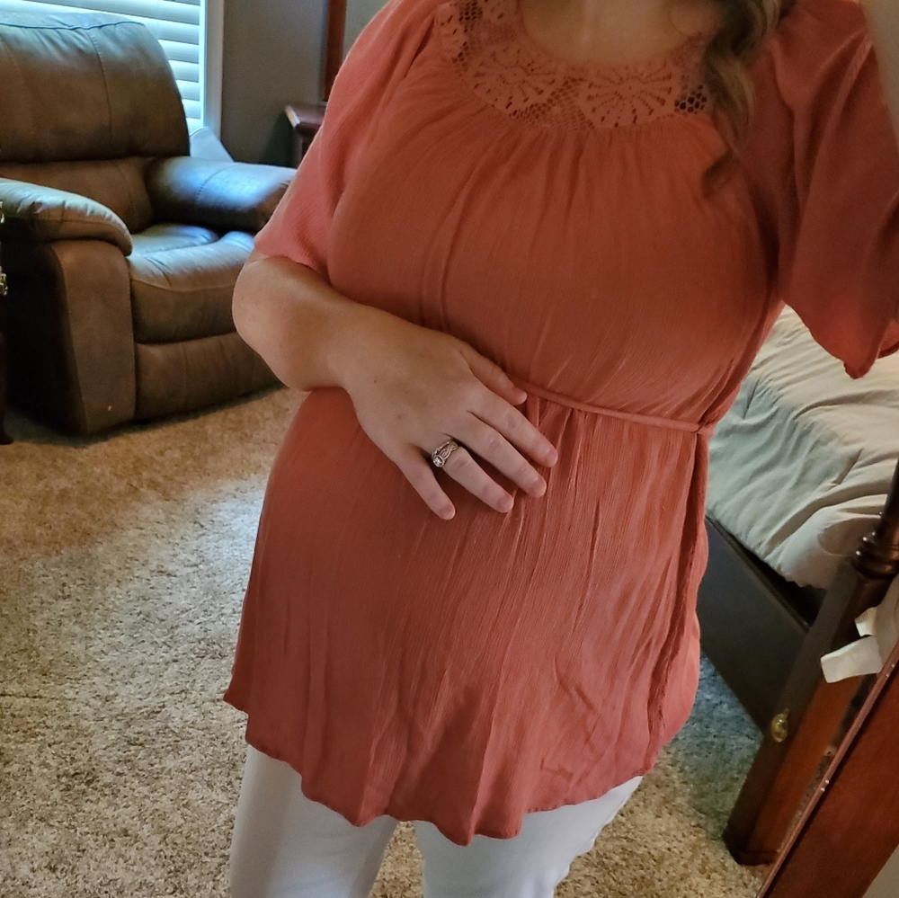Coral Maternity Top